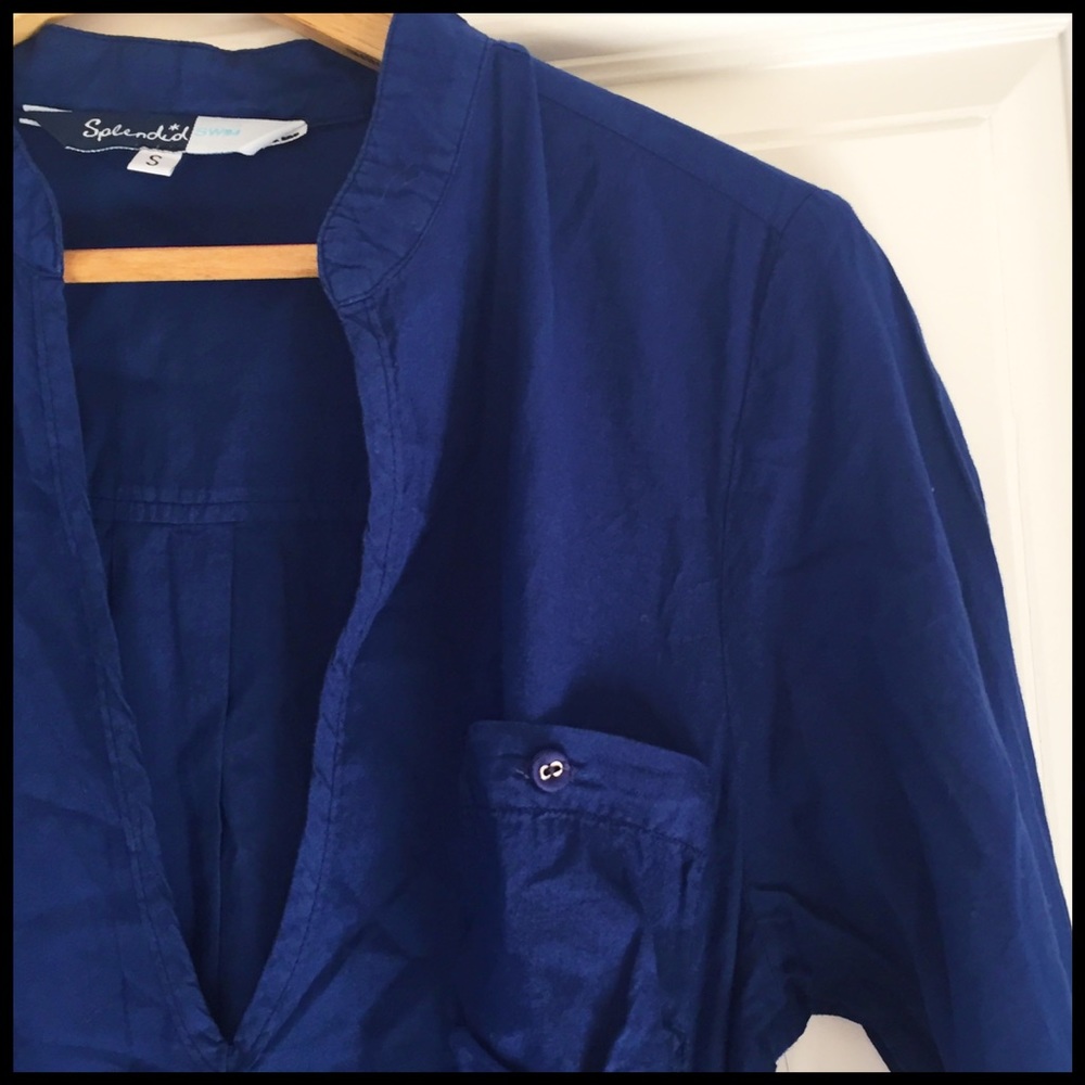 SPLENDID Swim Royal Blue 100% Cotton Coverup! ☀️ - Picture 3 of 16